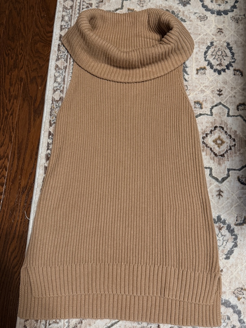 Michael Kors Camel Sleeveless Cowl Neck Sweater
